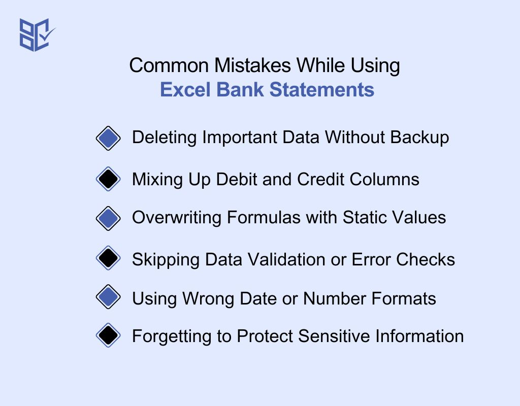 Common Mistakes While Using Excel Bank Statements